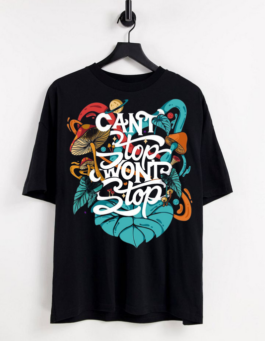 Cant Stop Wont Stop Unisex Oversized T-shirt (Black)